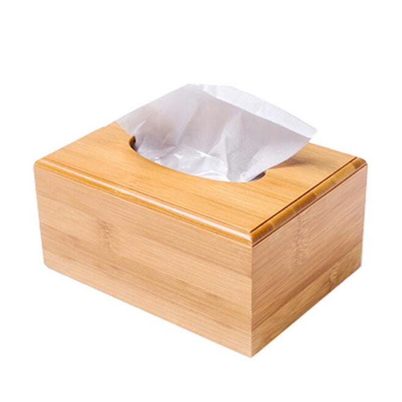 Bamboo Tissue Box & Roll Storage – Eco-Friendly Table Decor