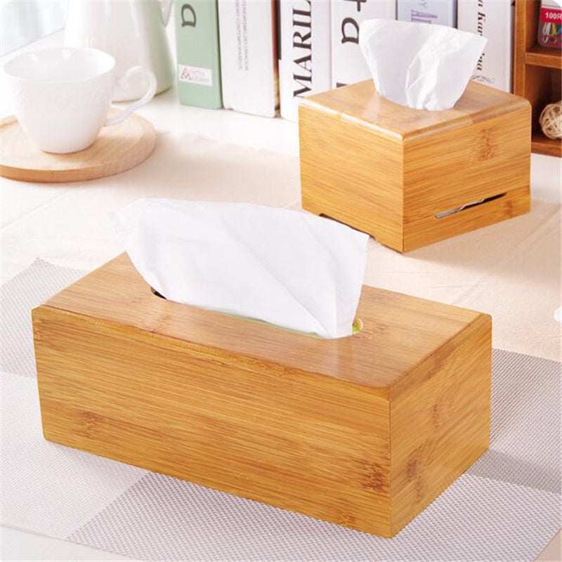 Bamboo Tissue Box & Roll Storage – Eco-Friendly Table Decor