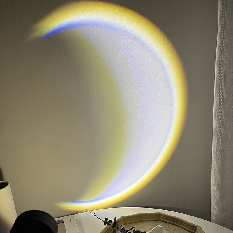 🌙 INS USB Moon Lamp – LED Rainbow Neon Sunset Projector Light