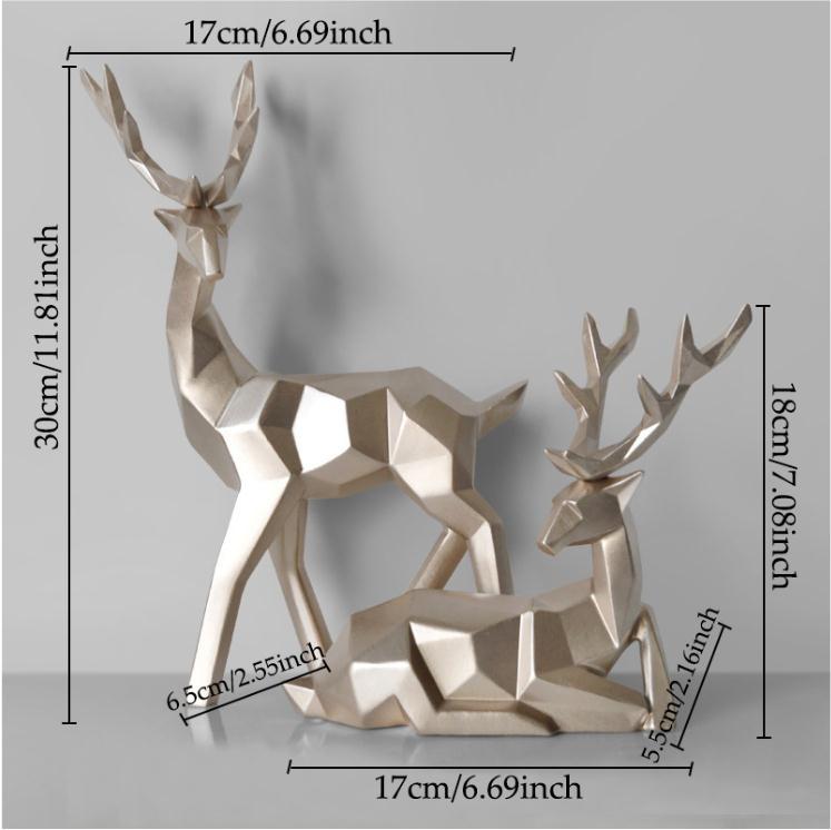 Resin Deer Sculpture – Modern Animal Figurine for Home Decor