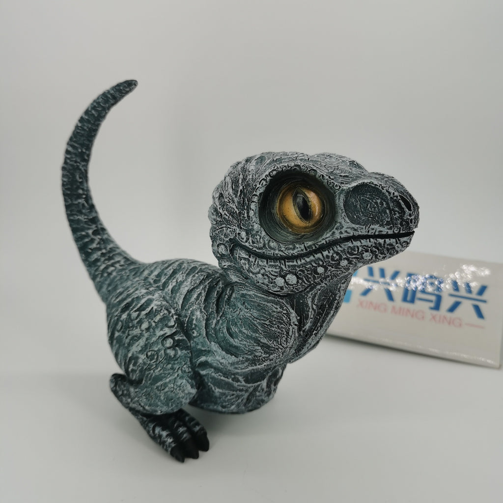 Cute Velociraptor Resin Dinosaur Statue – Realistic Garden & Table Decor for Kids and Adults