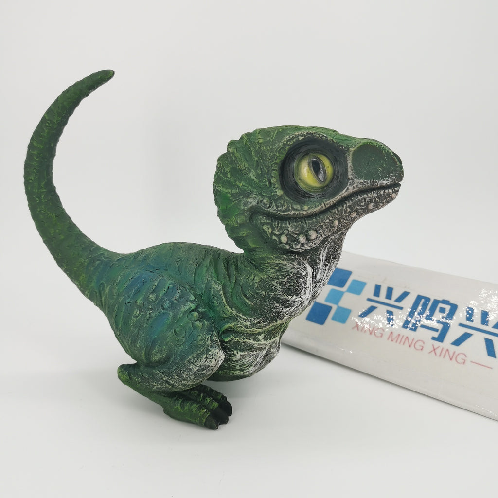 Cute Velociraptor Resin Dinosaur Statue – Realistic Garden & Table Decor for Kids and Adults