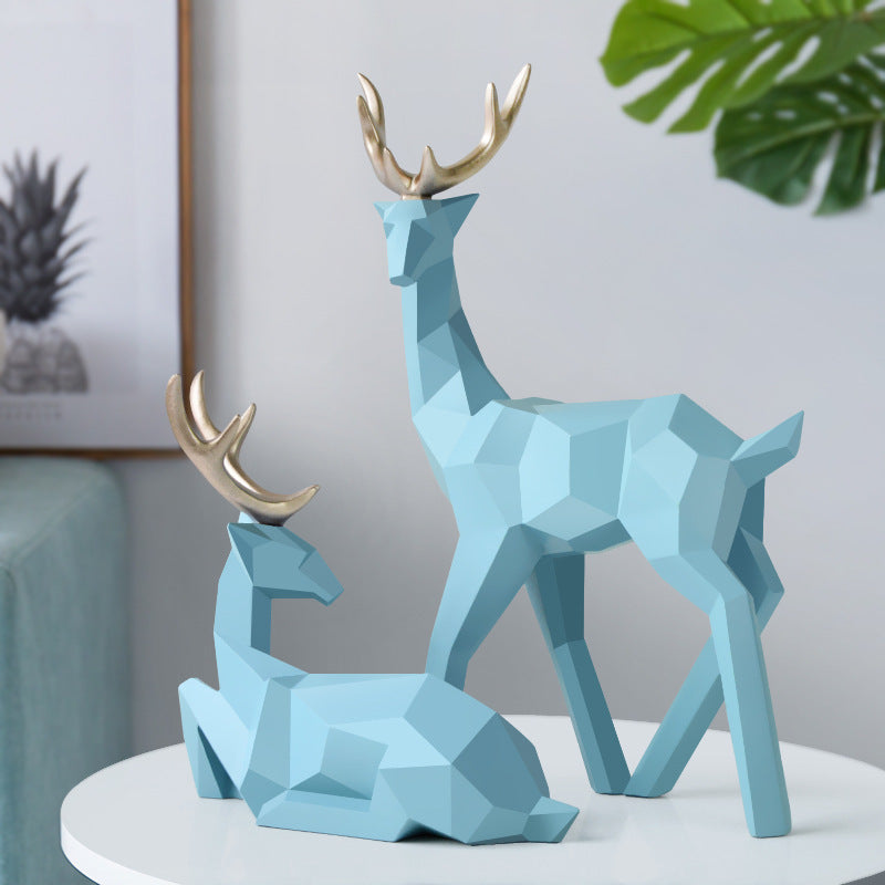 Resin Deer Sculpture – Modern Animal Figurine for Home Decor