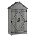 Outdoor Storage Cabinet Garden Wood Tool Shed Outside Wooden Closet With Shelves And Latch