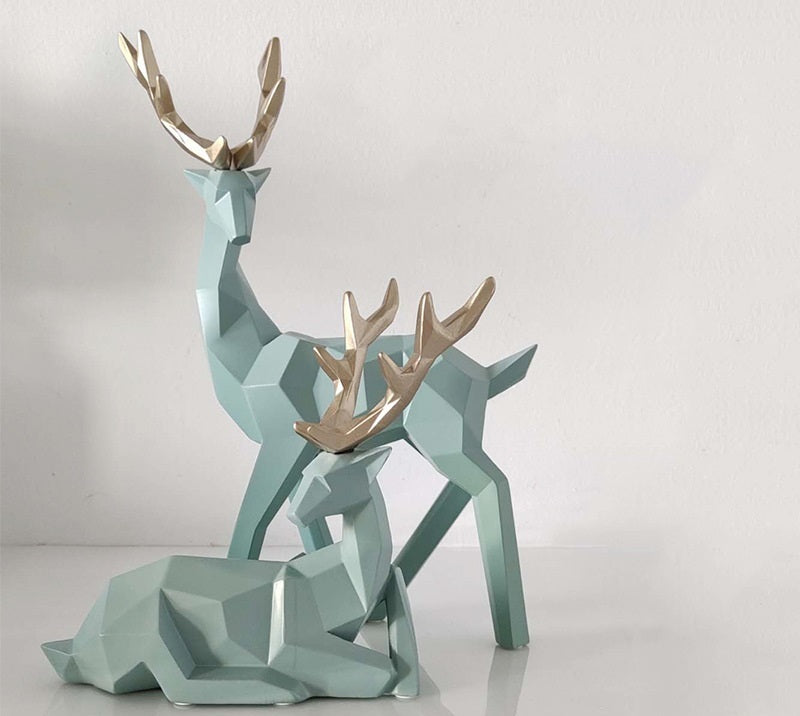 Resin Deer Sculpture – Modern Animal Figurine for Home Decor