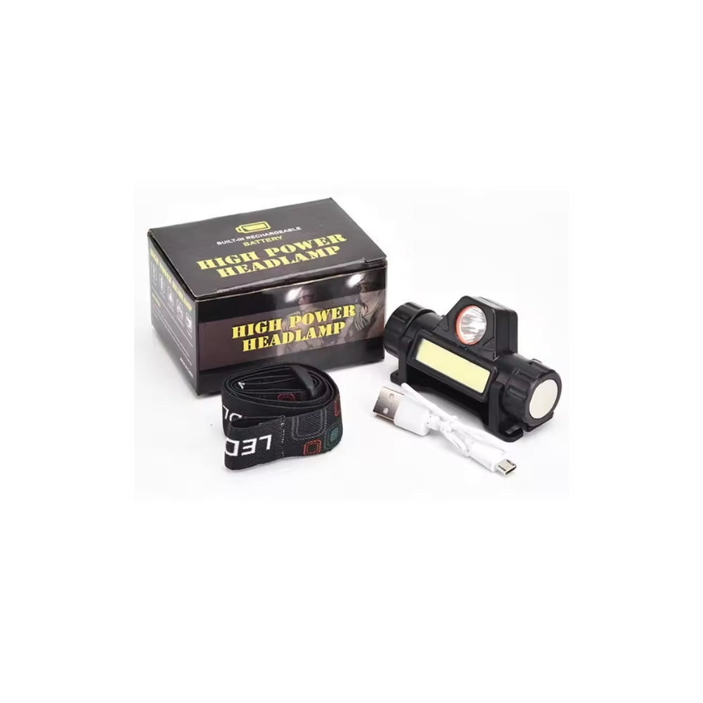 Rechargeable COB LED Headlamp USB