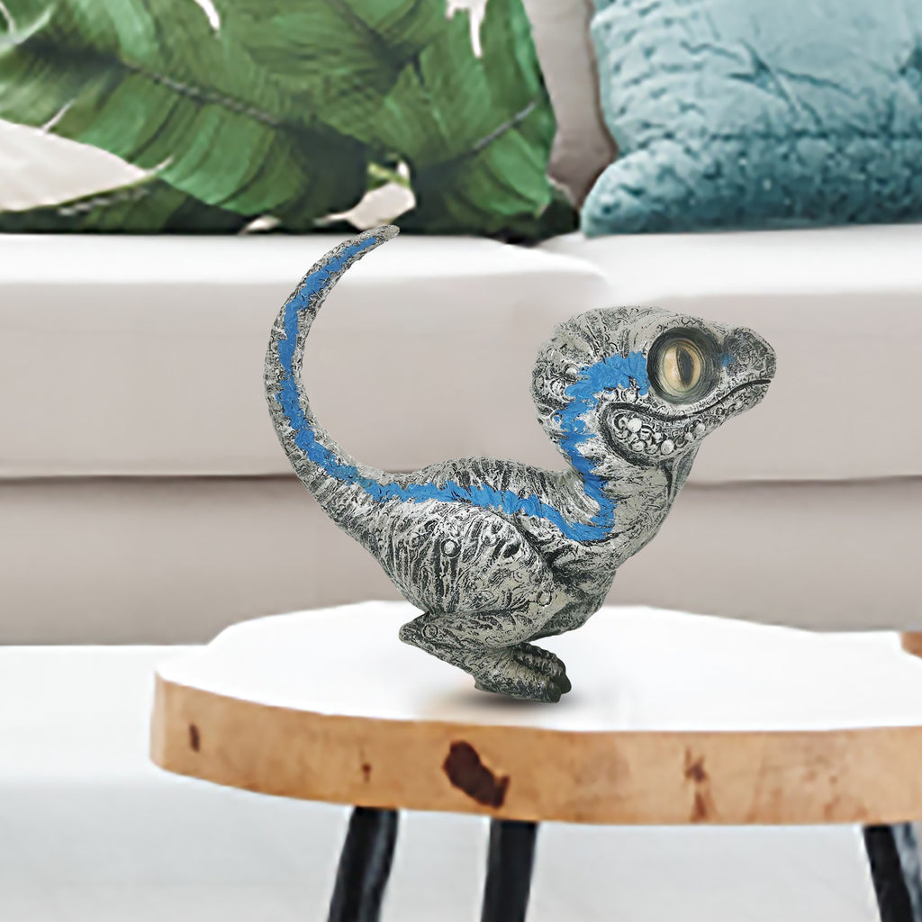 Cute Velociraptor Resin Dinosaur Statue – Realistic Garden & Table Decor for Kids and Adults